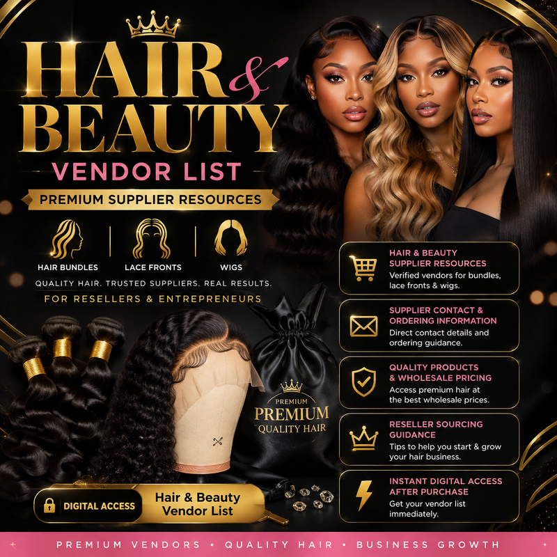 Hair & Beauty Vendor List - Bundles, Lace Front & Wigs