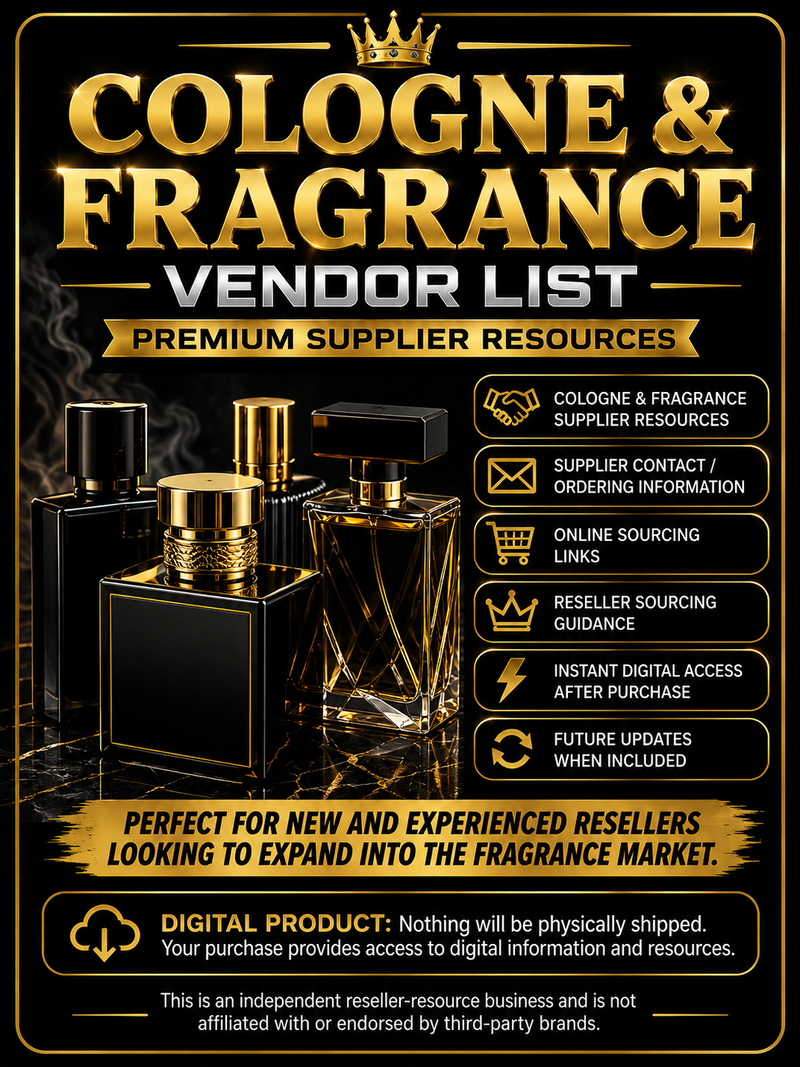 Cologne & Fragrance Vendor List